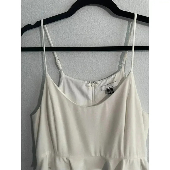 H by Halston White Ruffle Spaghetti strap A-Line dress high low Sz. US 10 - Picture 8 of 10